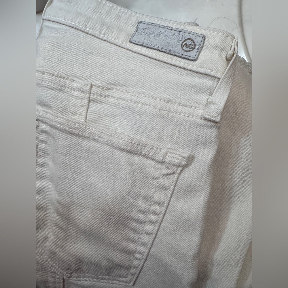 AG Adriano Goldschmied The Jodi Crop high-rise slim flare Ivory Center Seam EUC - Picture 4 of 7